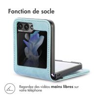 imoshion Étui de télephone portefeuille Luxe Samsung Galaxy Z Flip 5 - Bleu clair