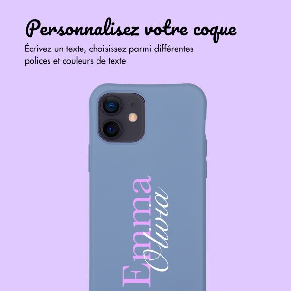 Coque de couleur personnalisée MagSafe avec cordon amovible  et nom iPhone 12 Pro - Ash Blue