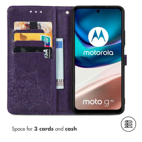 imoshion Etui de téléphone portefeuille Mandala Motorola Moto G42 - Violet