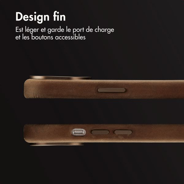 Accezz Coque MagSafe en cuir vintage Apple iPhone 15 - Rustic Brown
