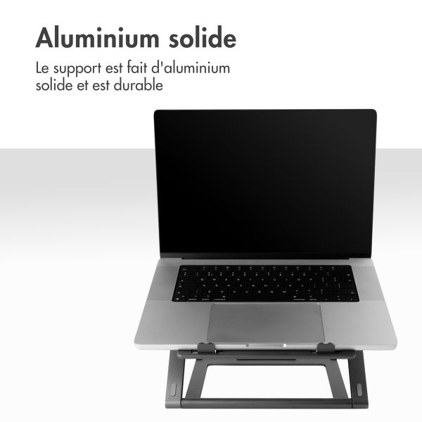 Accezz Origami Laptop Stand - Support pour ordinateur portable - Réglable et pliable - Universel - Gris foncé