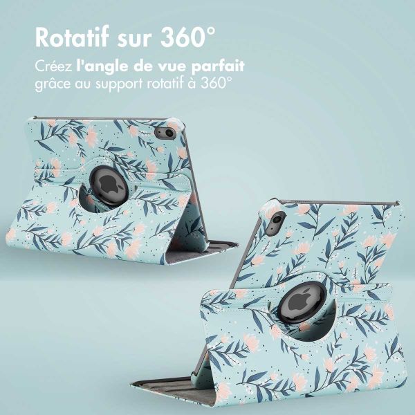 imoshion Coque tablette Design rotatif à 360° Apple iPad 11 (2025) 11 pouces A16 / iPad 10 (2022) 10.9 pouces - Flowers