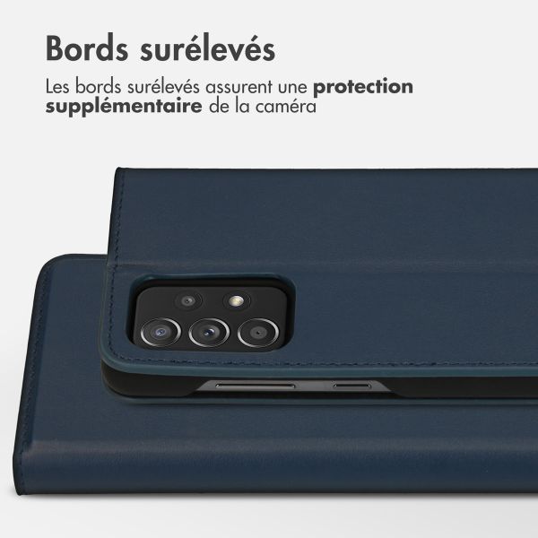 Accezz Étui de téléphone Slim Folio en cuir de qualité supérieure Samsung Galaxy A52(s) (5G/4G) - Bleu foncé