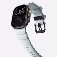 Nomad Bracelet Rocky Point Apple Watch Series 1 t/m 11 / SE / Ultra (44/45/46/49 mm) - Icy Blue Glow Black
