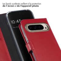 Selencia Étui portefeuille en cuir véritable Google Pixel 9 / 9 Pro - Rouge