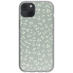 imoshion Coque design pour iPhone 14 - Smoke Green Flowers