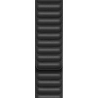Apple Bracelet Leather Link Apple Watch Series 1 t/m 9 / SE (38/40/41 mm) | Series 10 / 11 (42 mm) - Taille S/M - Noir
