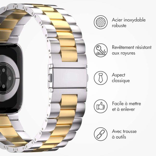 imoshion Bracelet en acier Apple Watch Series 1 á 11 / SE / Ultra (44/45/46/49 mm) - Argent / Dorée