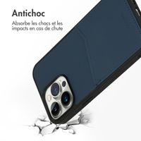 Accezz Coque en cuir de qualité supérieure avec fentes pour cartes Apple iPhone 14 Pro Max - Bleu foncé