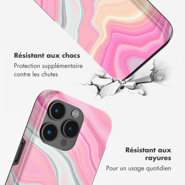 Selencia Coque arrière Vivid Tough avec MagSafe iPhone 15 Pro Max - Pastel Lipstick Marble