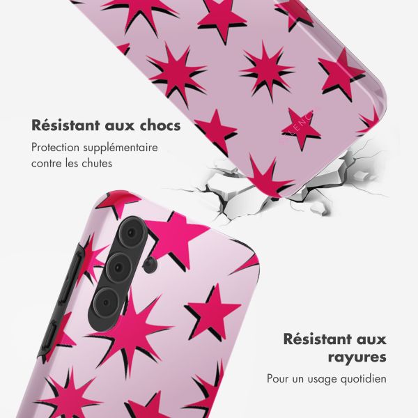 Selencia Coque arrière Vivid Samsung Galaxy A55 - Stars Rubine Red Light Pink