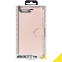 Accezz Étui de télephone Wallet Samsung Galaxy S21 Ultra - Rose Doré