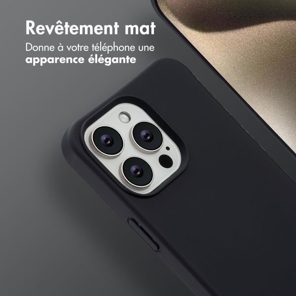 imoshion Coque arrière Color avec cordon amovible et MagSafe Apple iPhone 15 Pro Max - Noir