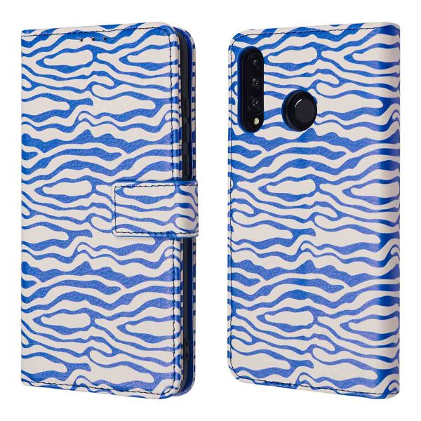 imoshion ﻿Étui de téléphone portefeuille Design Huawei P30 Lite - White Blue Stripes