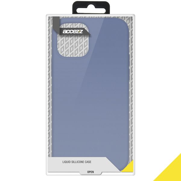 Accezz Coque Liquid Silicone Apple iPhone 12 (Pro) - Lavender Gray