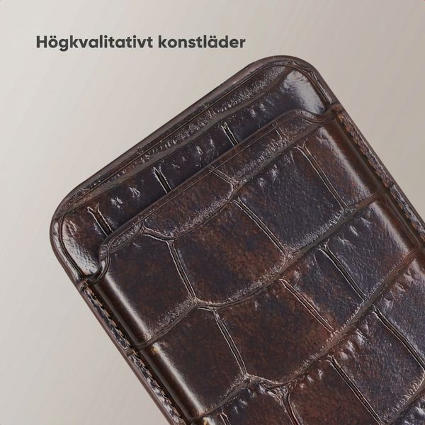 Selencia Porte-cartes Croco avec MagSafe - Choco Brown