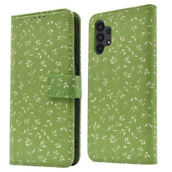 imoshion Étui de téléphone portefeuille Design Samsung Galaxy A13 (4G) - Green Flowers