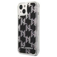 Karl Lagerfeld Coque arrière Liquid Glitter Monogram iPhone 14 - Noir