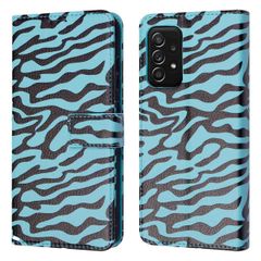 imoshion Étui de télephone portefeuille Design Samsung Galaxy A52(s) (5G/4G) - Black Blue Stripes