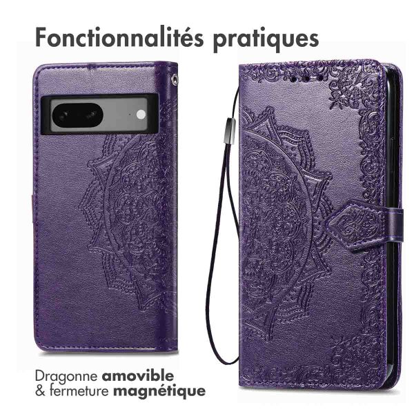 imoshion Etui de téléphone portefeuille Mandala Google Pixel 7 - Violet