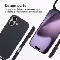 imoshion Coque en silicone avec cordon Apple iPhone 17 - Noir