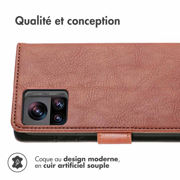 imoshion Étui de téléphone portefeuille Luxe Motorola Edge 30 Ultra - Brun