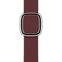 Apple Bracelet Leather Band Modern Buckle Apple Watch Series 1 t/m 9 / SE (38/40/41 mm) | Series 10 / 11 (42 mm) - Taille M - Garnet