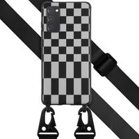 Selencia ﻿Coque design en silicone avec cordon amovible Samsung Galaxy S20 FE - Irregular Check Black