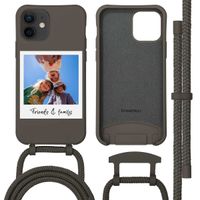 Coque de couleur personnalisée MagSafe avec cordon amovible et Polaroid iPhone 12 Pro - Black Coffee