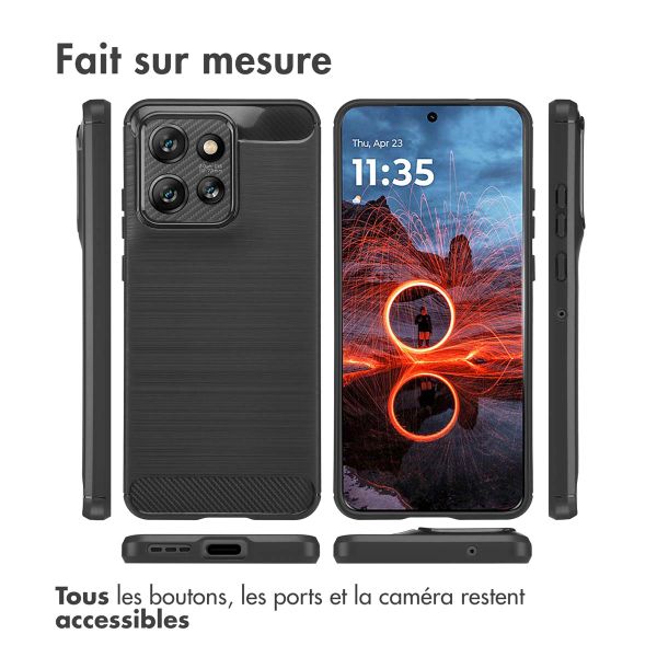 imoshion Coque Brushed Motorola Thinkphone 25 / Motorola Edge 50 Neo / Edge 60 Neo - Noir