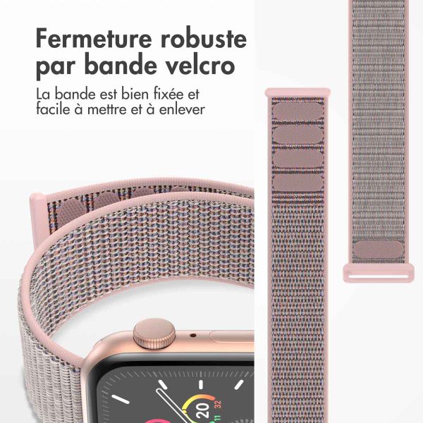 imoshion Bracelet en nylon Apple Watch Series 1 t/m 11 / SE / Ultra (44/45/46/49 mm) - Sand Pink