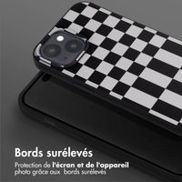 Selencia Coque design en silicone avec cordon amovible Apple iPhone 15 Plus - Irregular Check Black