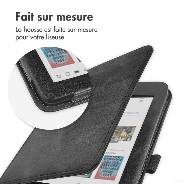 imoshion Étui de liseuse portefeuille avec strap et support Kobo Clara Colour / BW - Noir