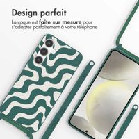 imoshion Coque design en silicone avec cordon Samsung Galaxy S24 Plus - Petrol Green Groovy