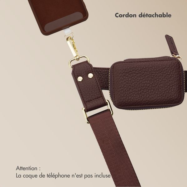 Selencia Cordon de téléphone avec petit sac - Mocha Brown
