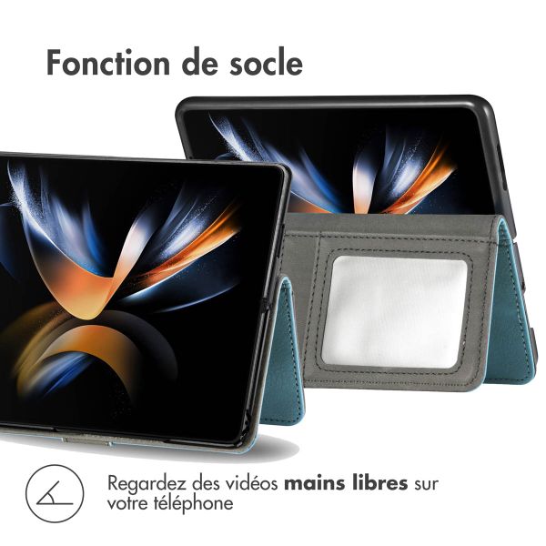 imoshion Étui de téléphone portefeuille Luxe Samsung Galaxy Z Fold 5 - Bleu clair