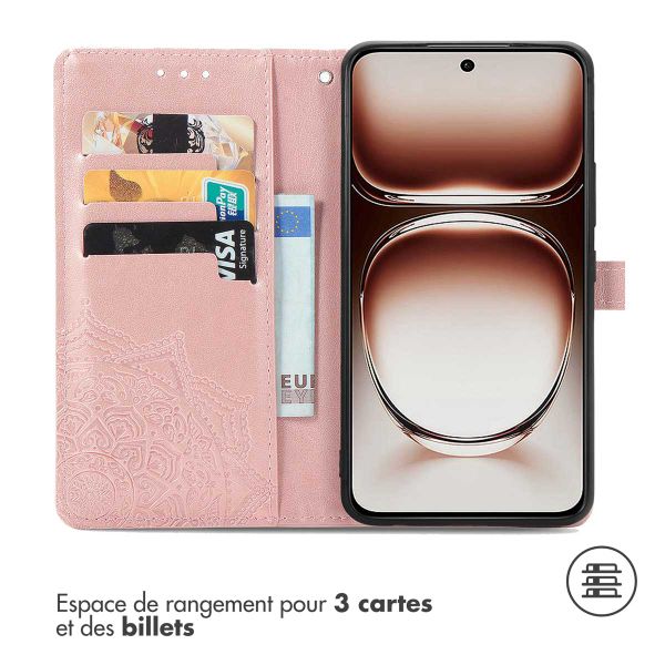 imoshion Etui de téléphone portefeuille Mandala Oppo A80 5G - Rose Dorée