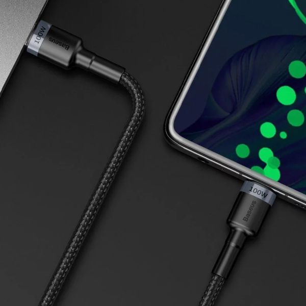 Baseus Cafule Series câble de charge rapide USB-C vers USB-C - 100 Watt - 2 mètres - Noir