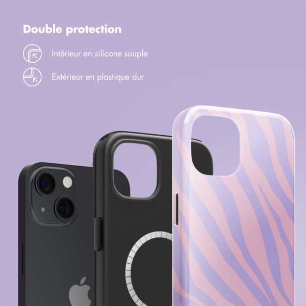 Selencia Coque arrière Vivid avec MagSafe Apple iPhone 13 - Zebra Light Pink Lilac