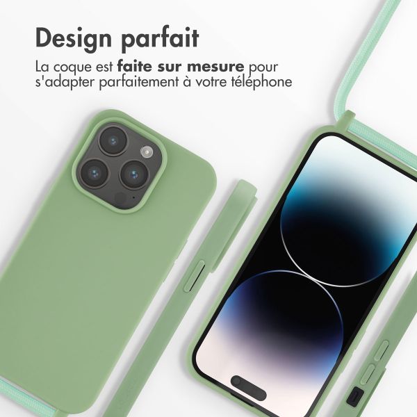 imoshion Coque en silicone avec cordon Apple iPhone 14 Pro - Vert