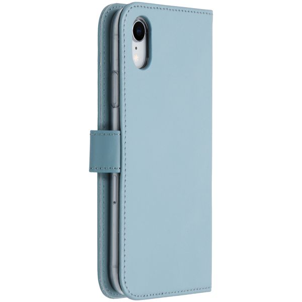 Selencia Étui de téléphone en cuir véritable Apple iPhone Xr - Bleu clair