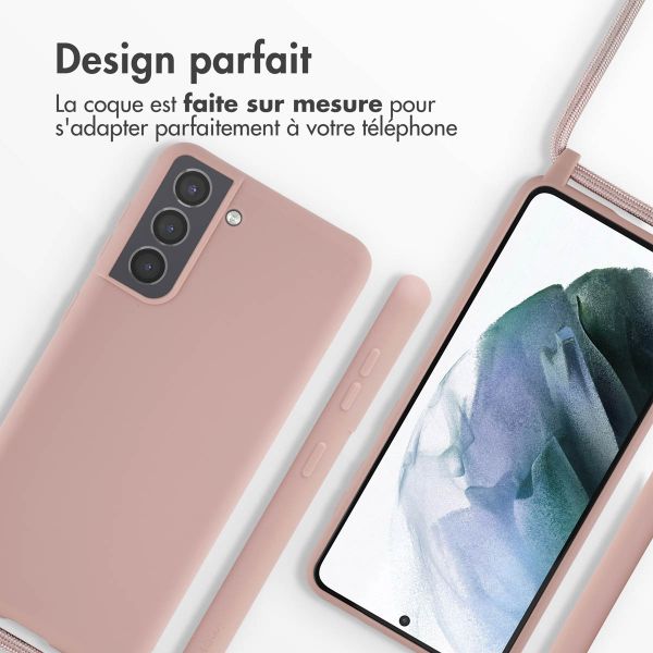 imoshion Coque en silicone avec cordon Samsung Galaxy S21 - Sand Pink