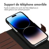 Accezz Étui de téléphone portefeuille en cuir de qualité supérieure 2 en 1 iPhone 14 Pro - Brun