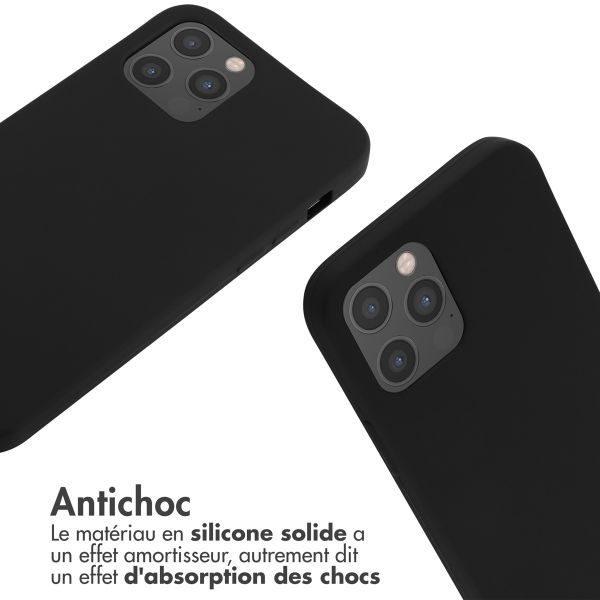 imoshion ﻿Coque en silicone avec cordon Apple iPhone 12 (Pro) - Noir