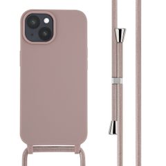 imoshion Coque en silicone avec cordon Apple iPhone 15 - Sand Pink