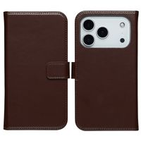 Selencia Étui portefeuille en cuir véritable Apple iPhone 17 Pro Max - Marron