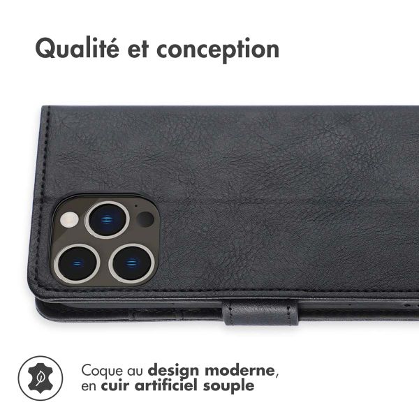 imoshion Étui de téléphone portefeuille Luxe iPhone 14 Pro Max - Noir