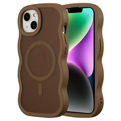 Selencia Coque arrière Wavy avec MagSafe Apple iPhone 14 / 13 - Mocha Brown
