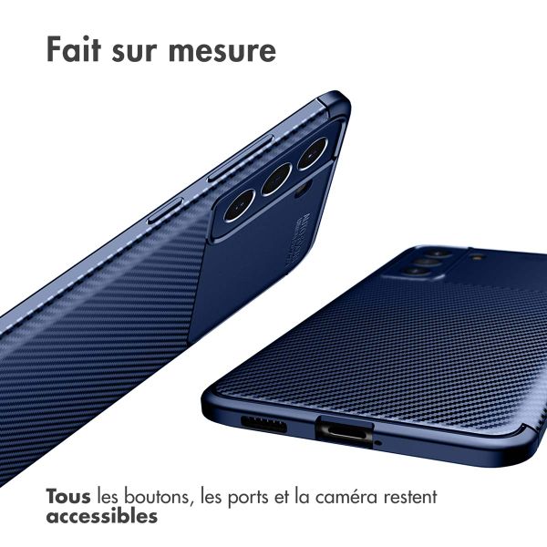 imoshion Coque silicone Carbon Samsung Galaxy S21 FE - Bleu