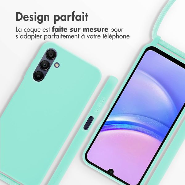 imoshion Coque en silicone avec cordon Samsung Galaxy A15 (5G/4G) - Vert menthe